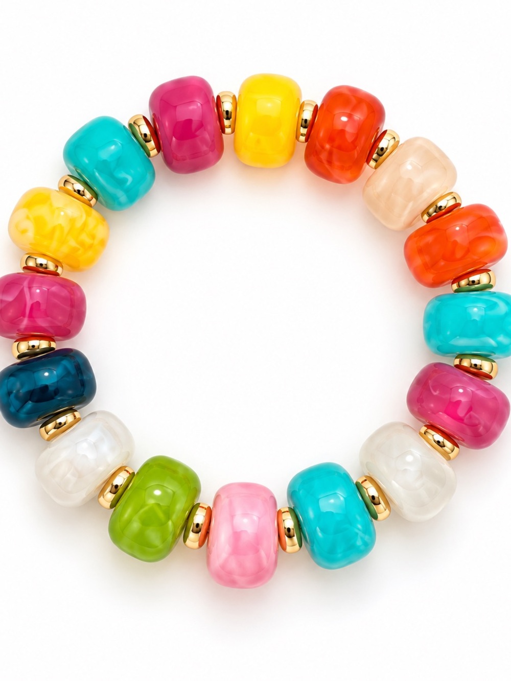 Colorful Beaded Stretch Bracelet - Multicolor Brand New